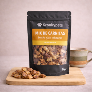 Mix de carnitas naturales para gatos, snack Krookypets