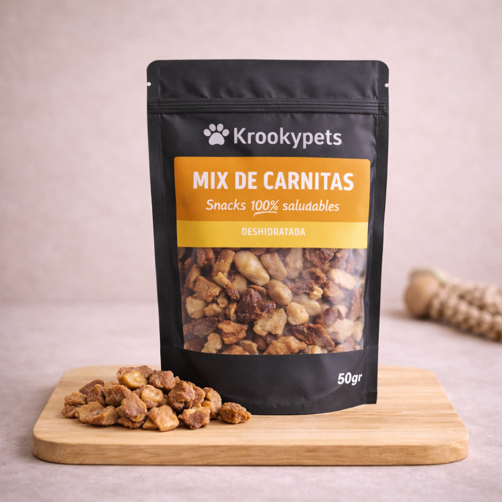 Mix de carnitas deshidratadas para gatos Krookypets