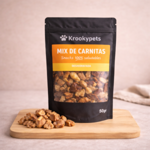 Mix de carnitas para perros con filete de pechuga, corazón y pulmón de res. Krookypets