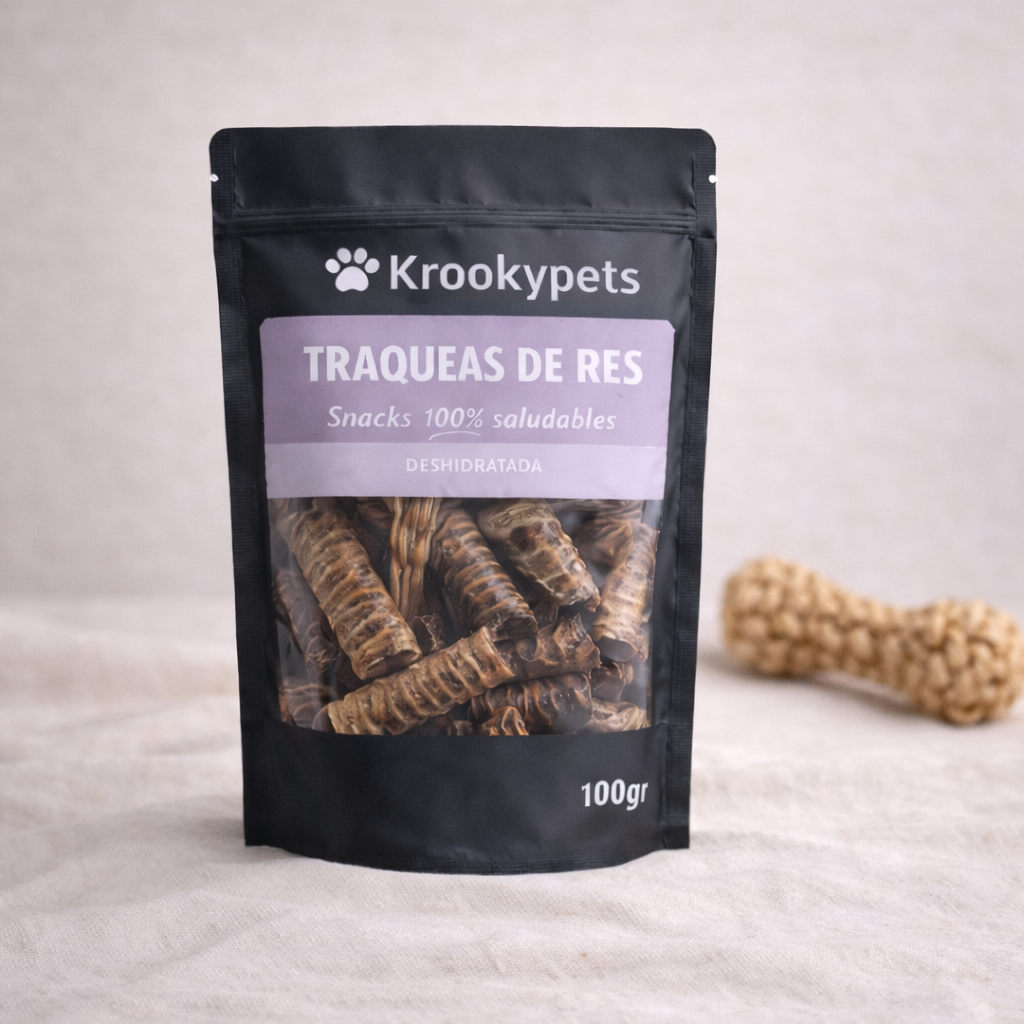 Tráqueas de res deshidratadas para perros Krookypets
